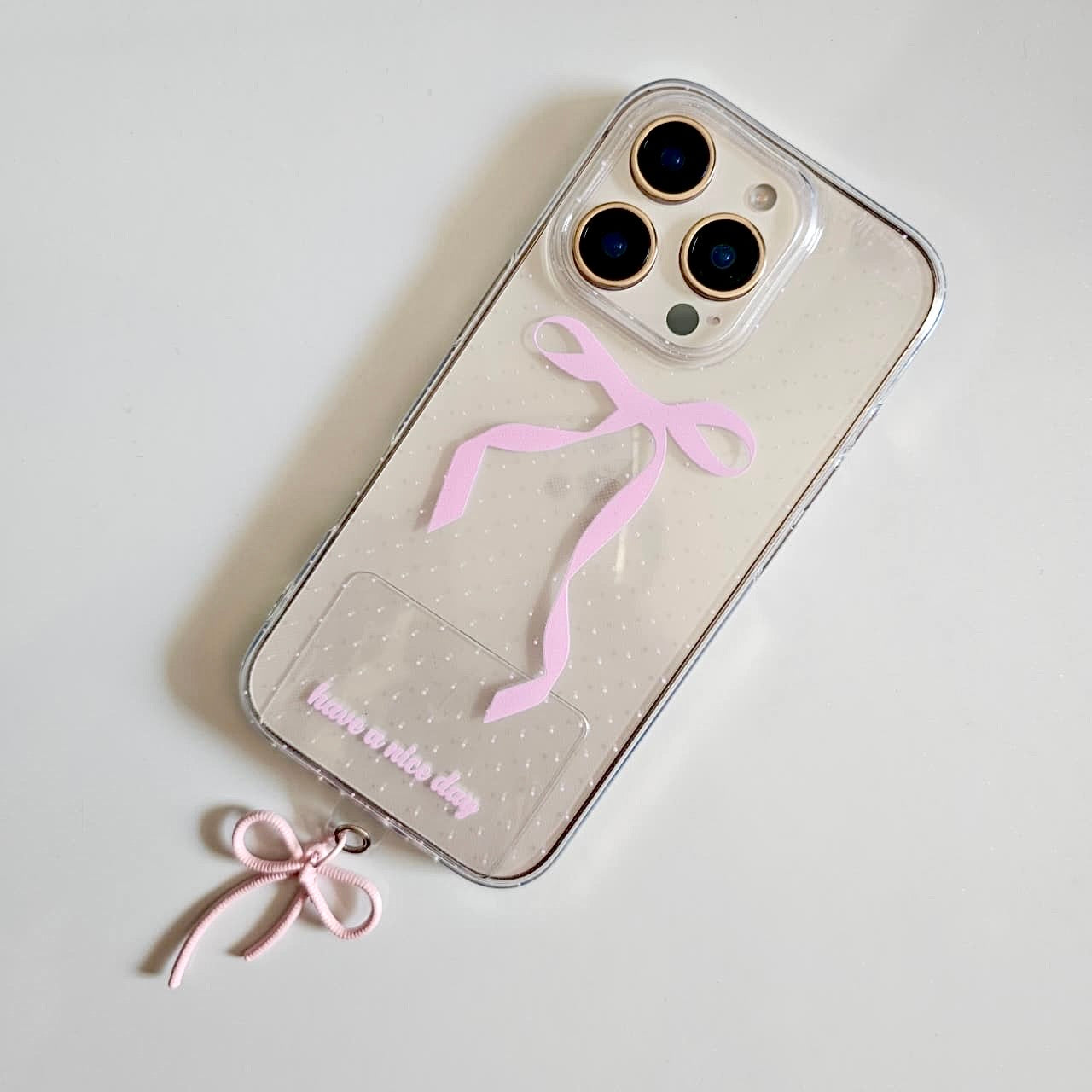Coquette Dream Bow Phone Case With Hanging Bow