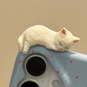 Dreamy Sleeping Kitty Phone Topper With Glue