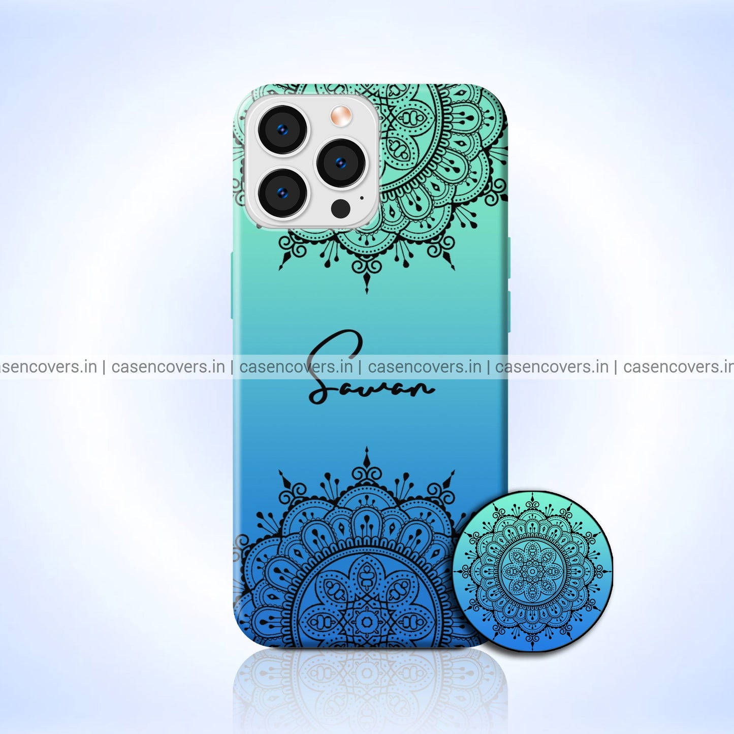 Blue Mint Mandala Case