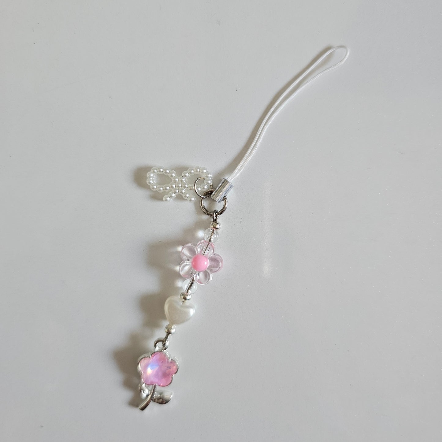 Cute Pink Flower Phone Charm