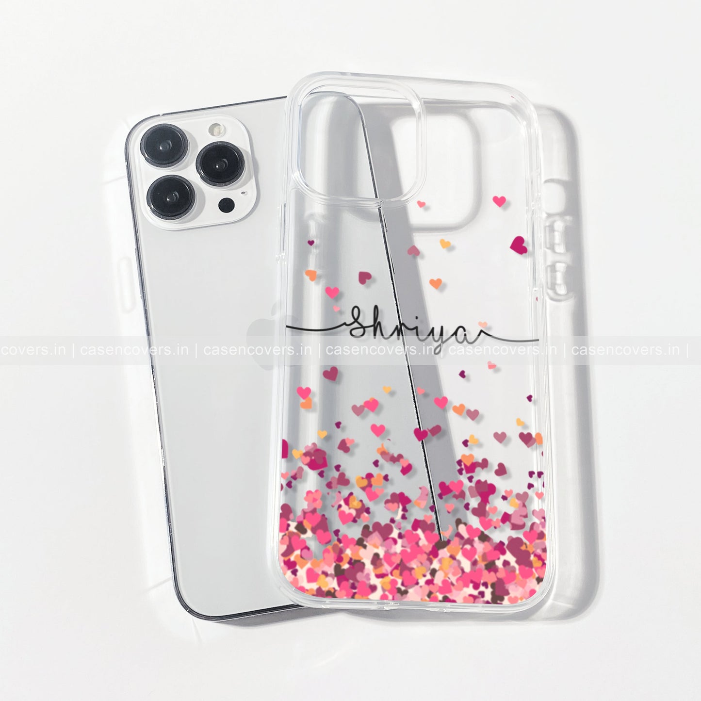 Elegant Hearts Personalized Name Case