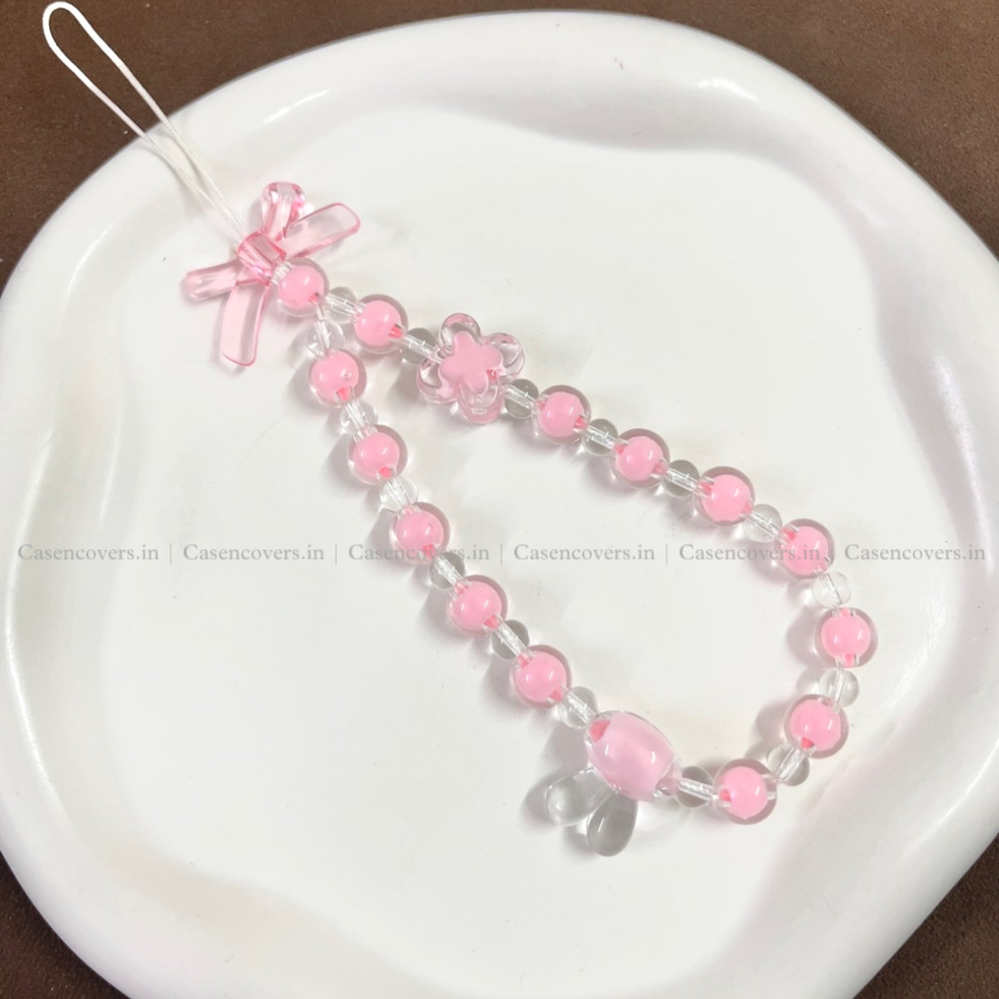 Pink Bunny and Bow Phone Charm