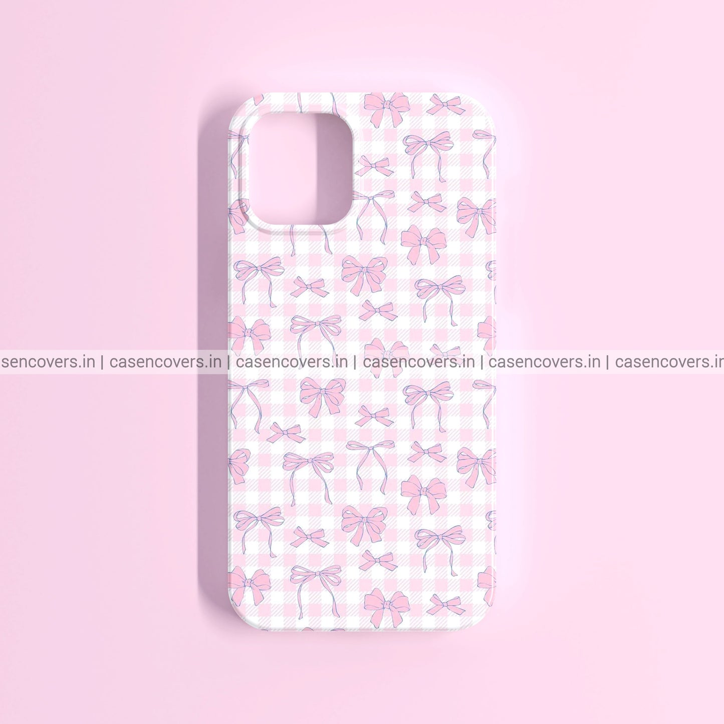 Cute Ghingham Print with Bows Phone Case