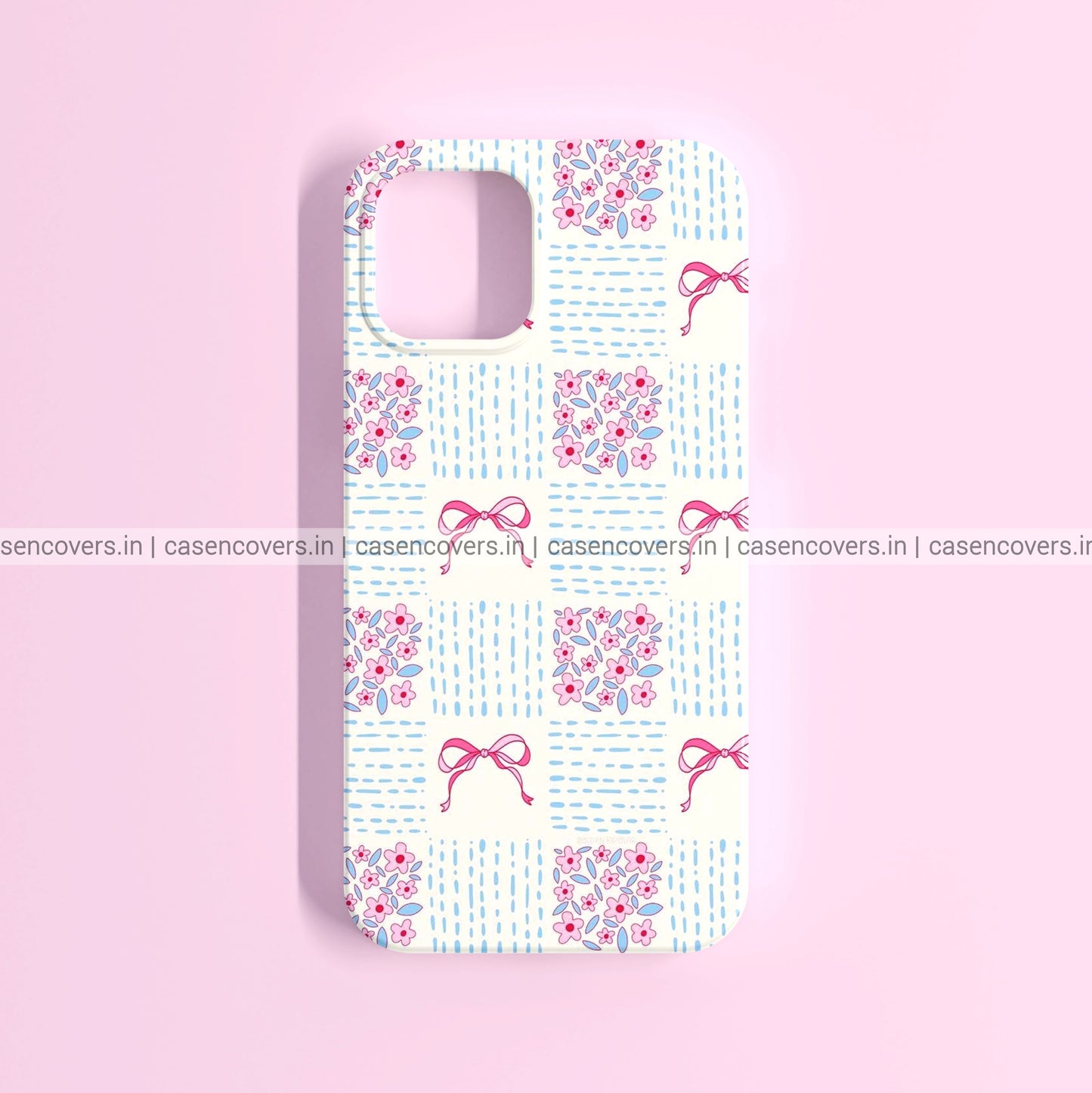 Pink Seamless Floral and Bow Phone Case