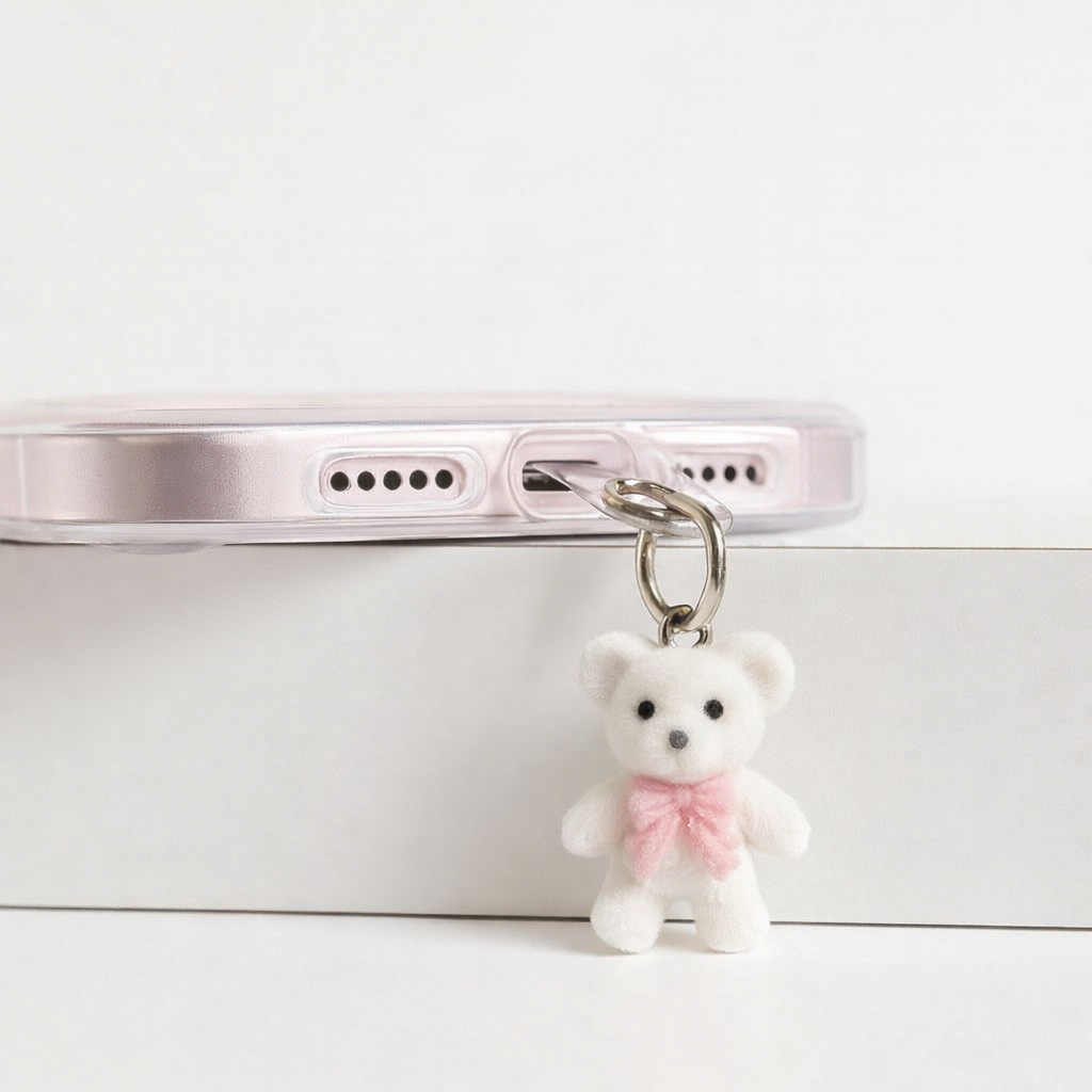 Pretty Teddy Phone Case with Hanging Teddy