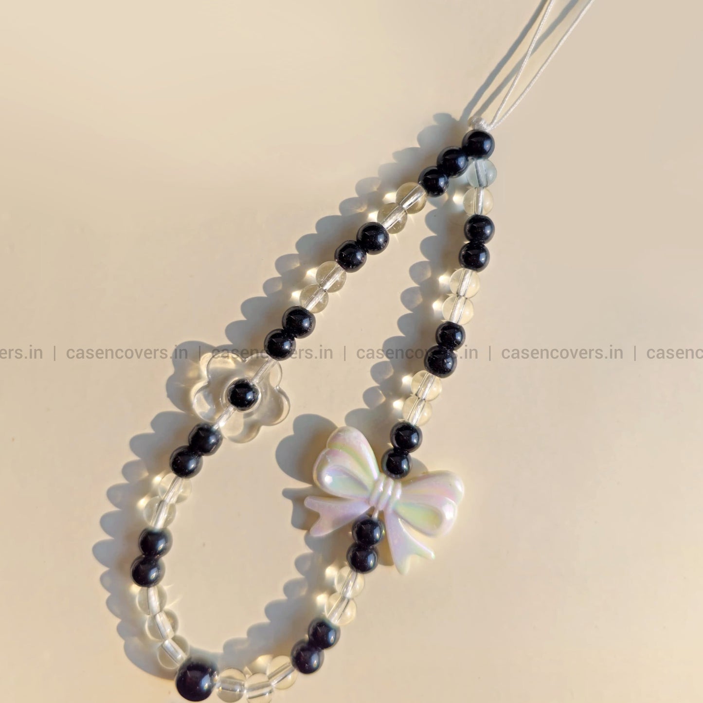 Aesthetic Black Floral Phone Charm