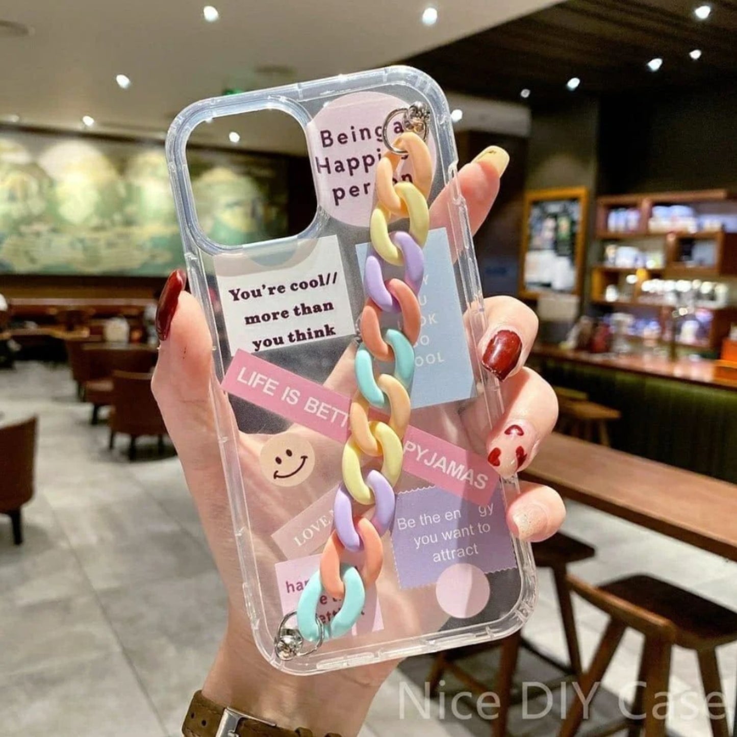 Classy Stickers Rainbow Chain Case