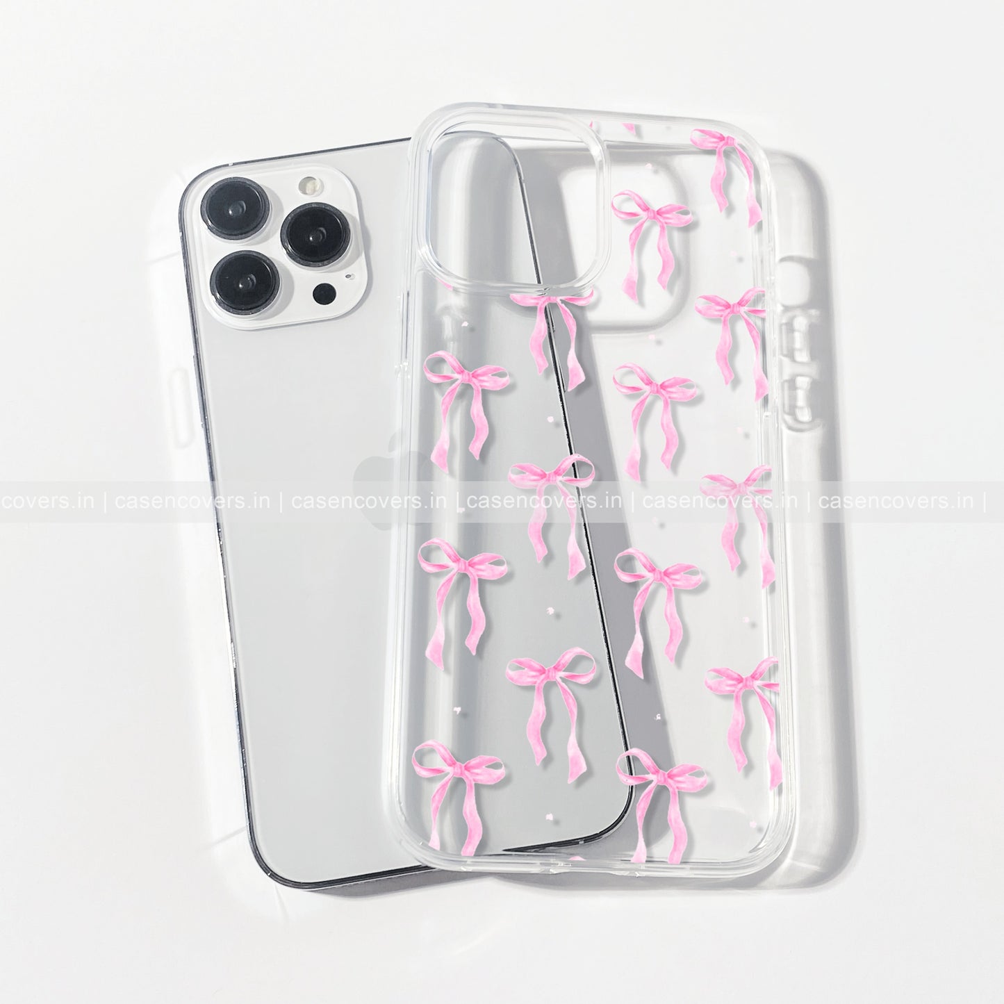 Pink Bow Transparnt Phone Case