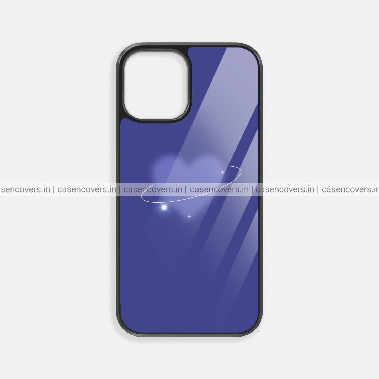 Navy Blue Heart Premium Glossy Phone Case