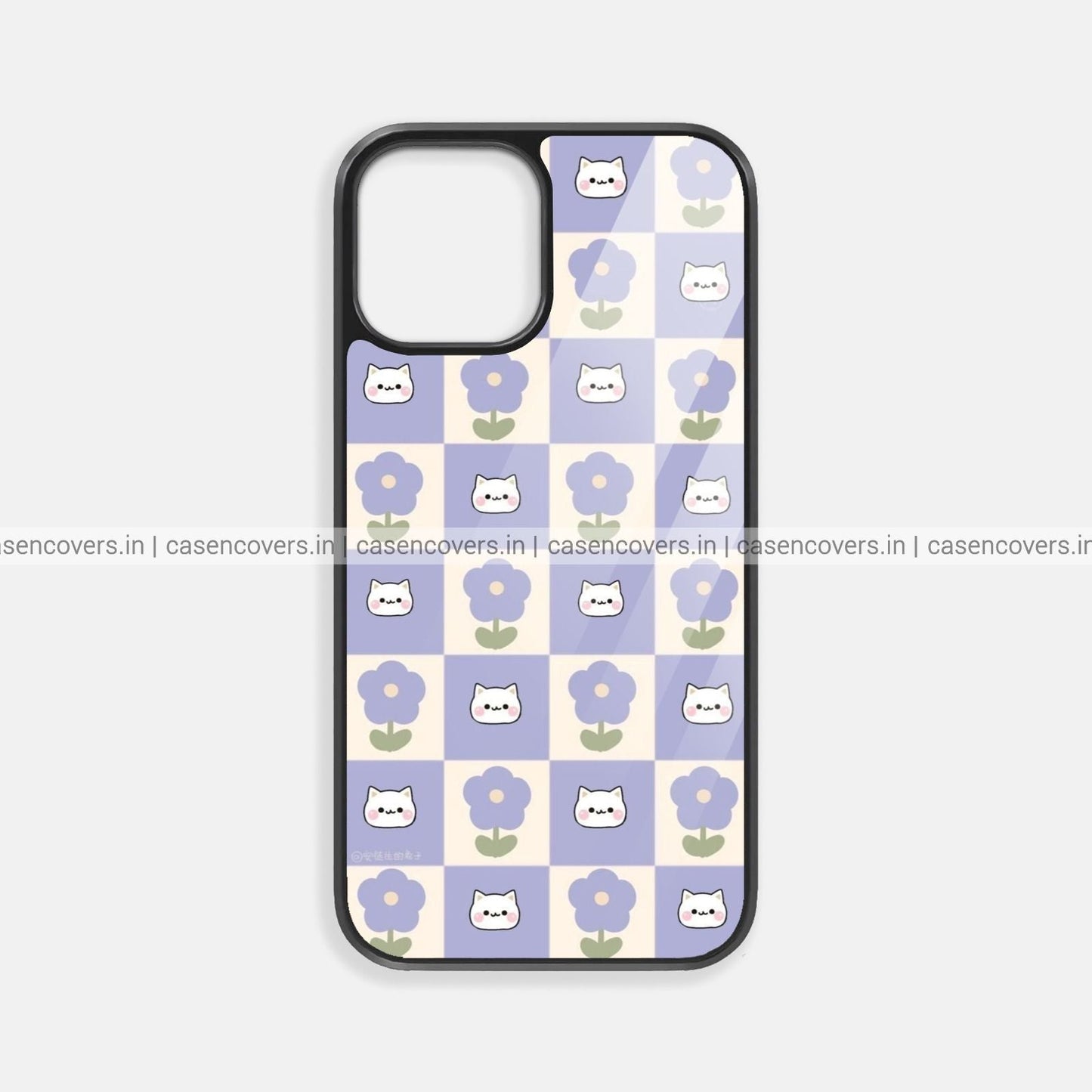 Cute Checks Floral Premium Glossy Phone Case
