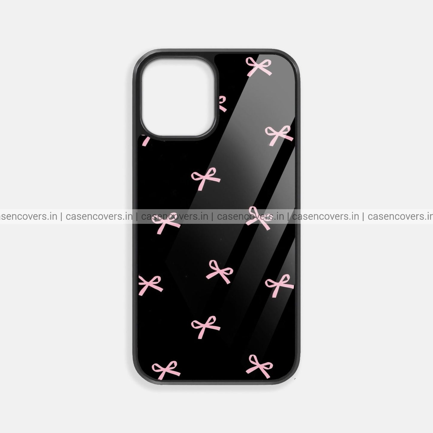 Black & Pink Bow Premium Glossy Phone Case