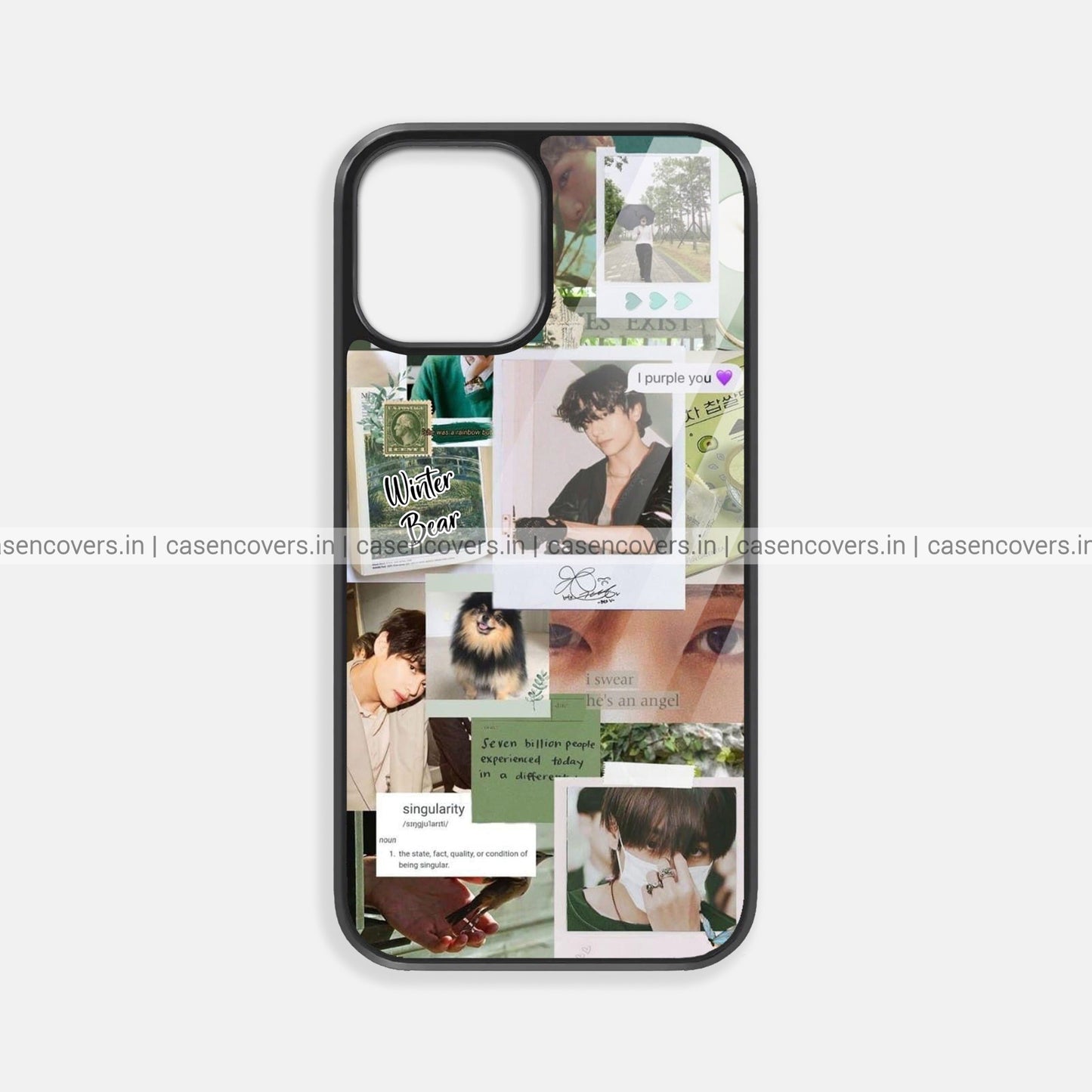 Kim Taehyung Green Premium Glossy Phone Case