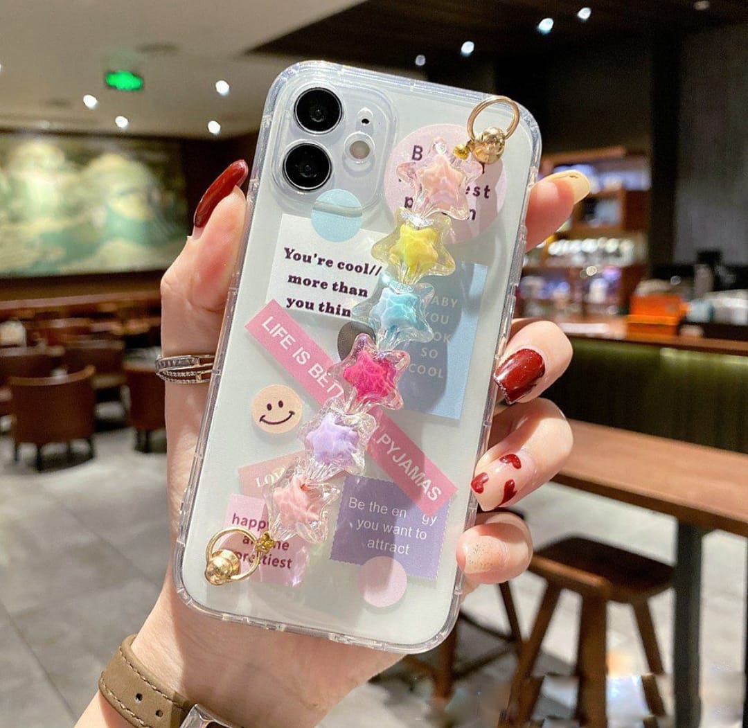 Stickers Clear Chain Phone Case