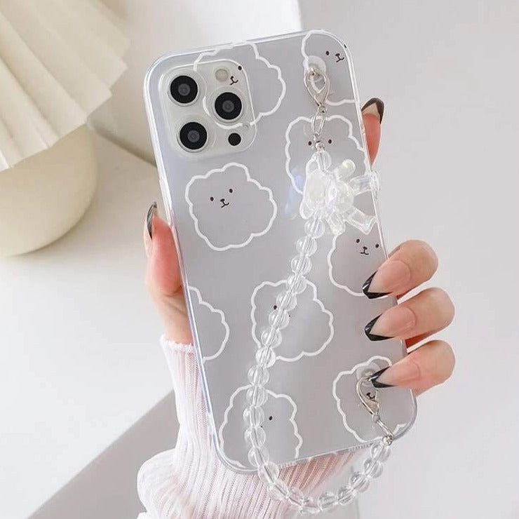 Cute Teddy Clear Chain Case