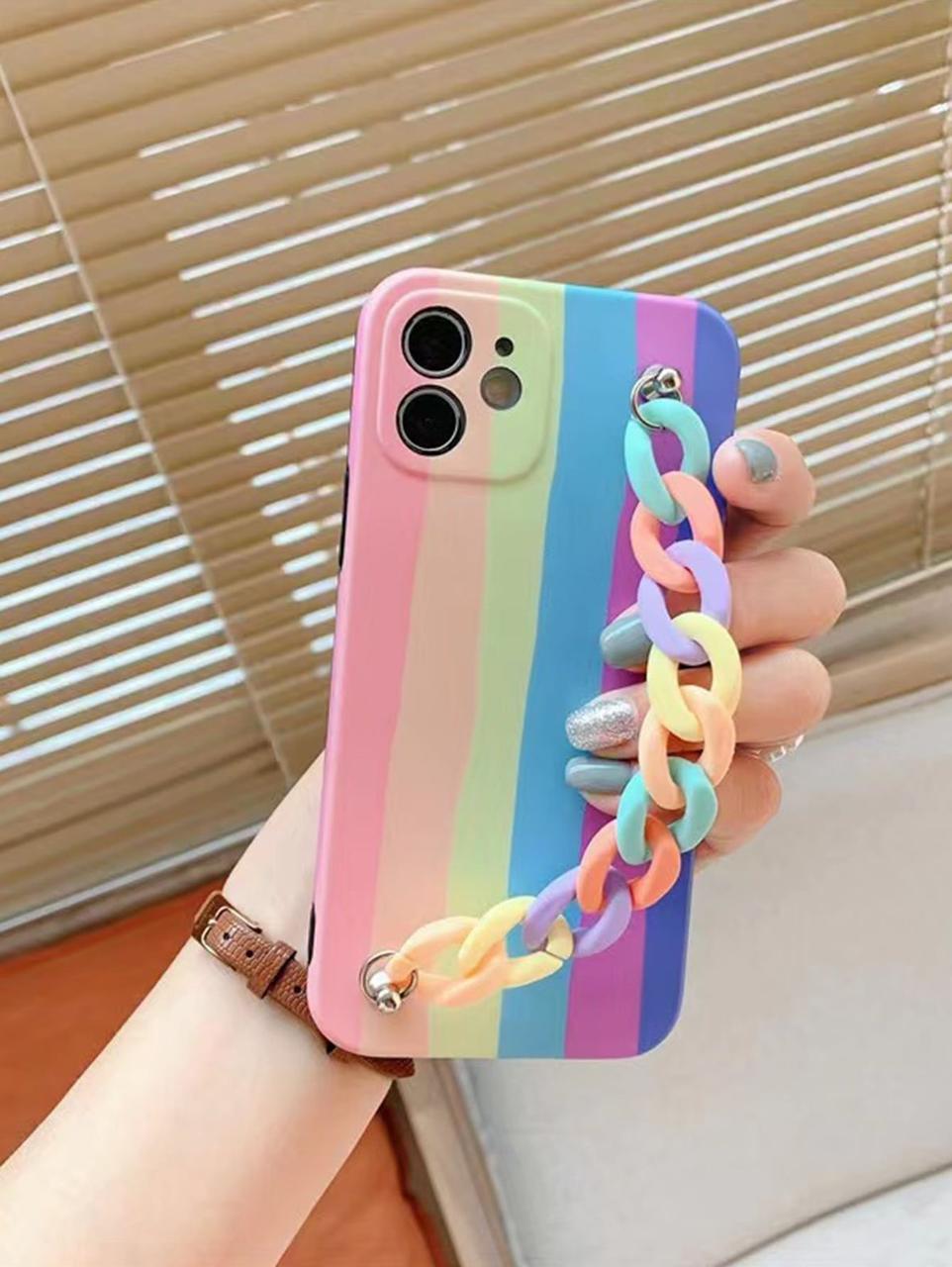 Rainbow Strips Chain Phone Case