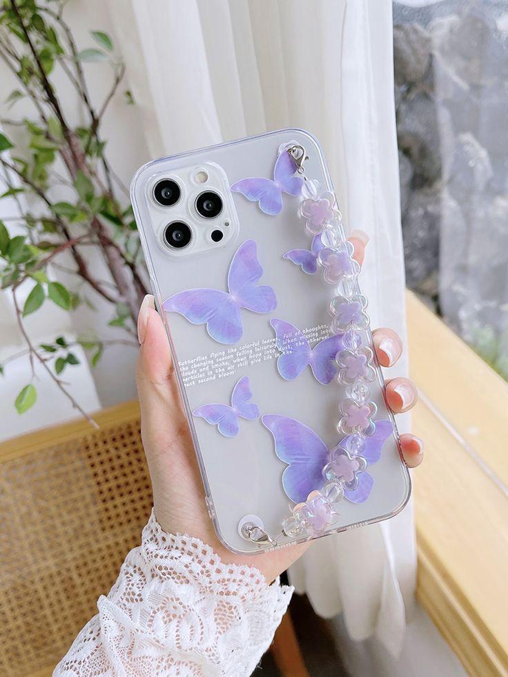 Purple Butterfly Chain Phone Case