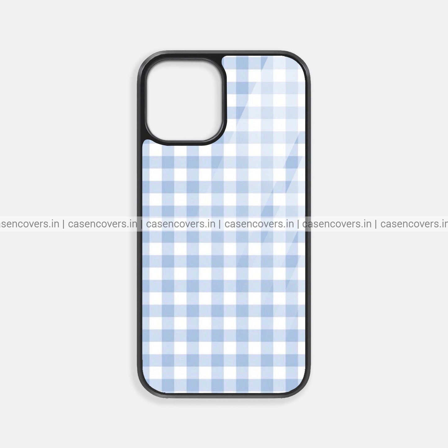 Blue Checks Premium Glossy Phone Case