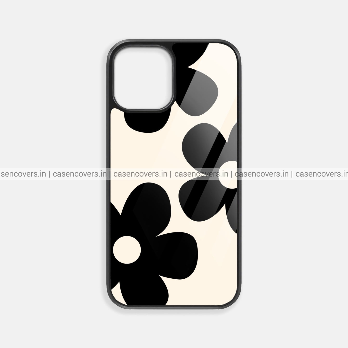 Black Flower Premium Glossy Phone Case