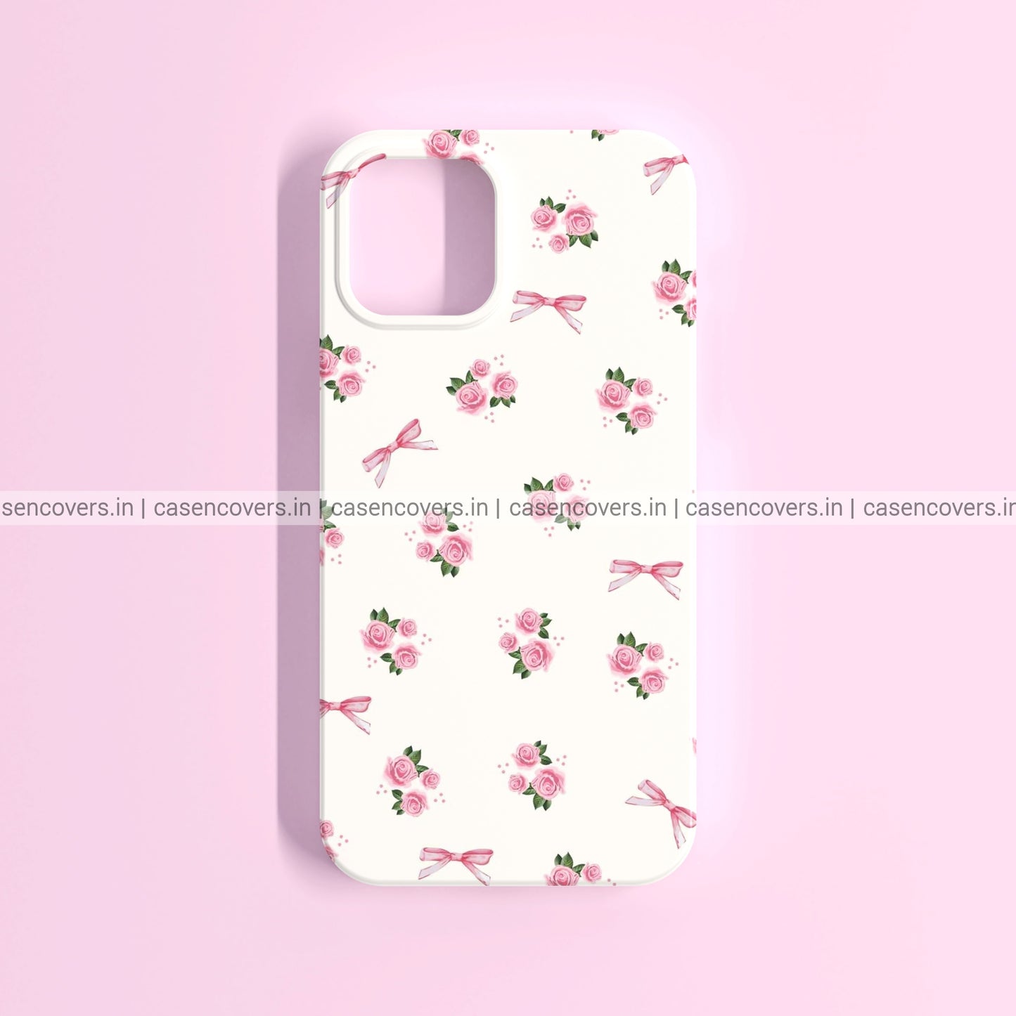 Aesthetic Beige Flower & Bow Phone Case