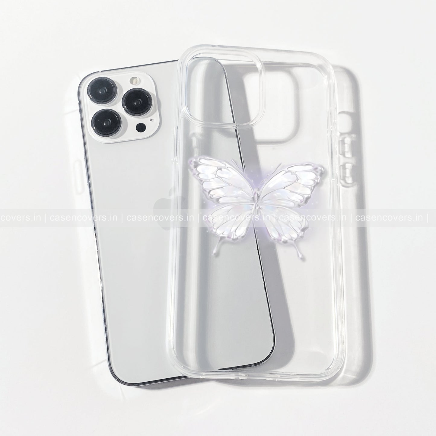 Clear aesthetic butterfly case