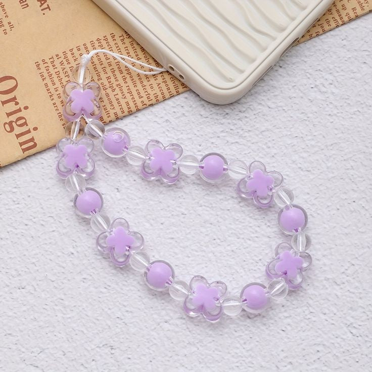 Purple Butterfly Floral Phone Charm