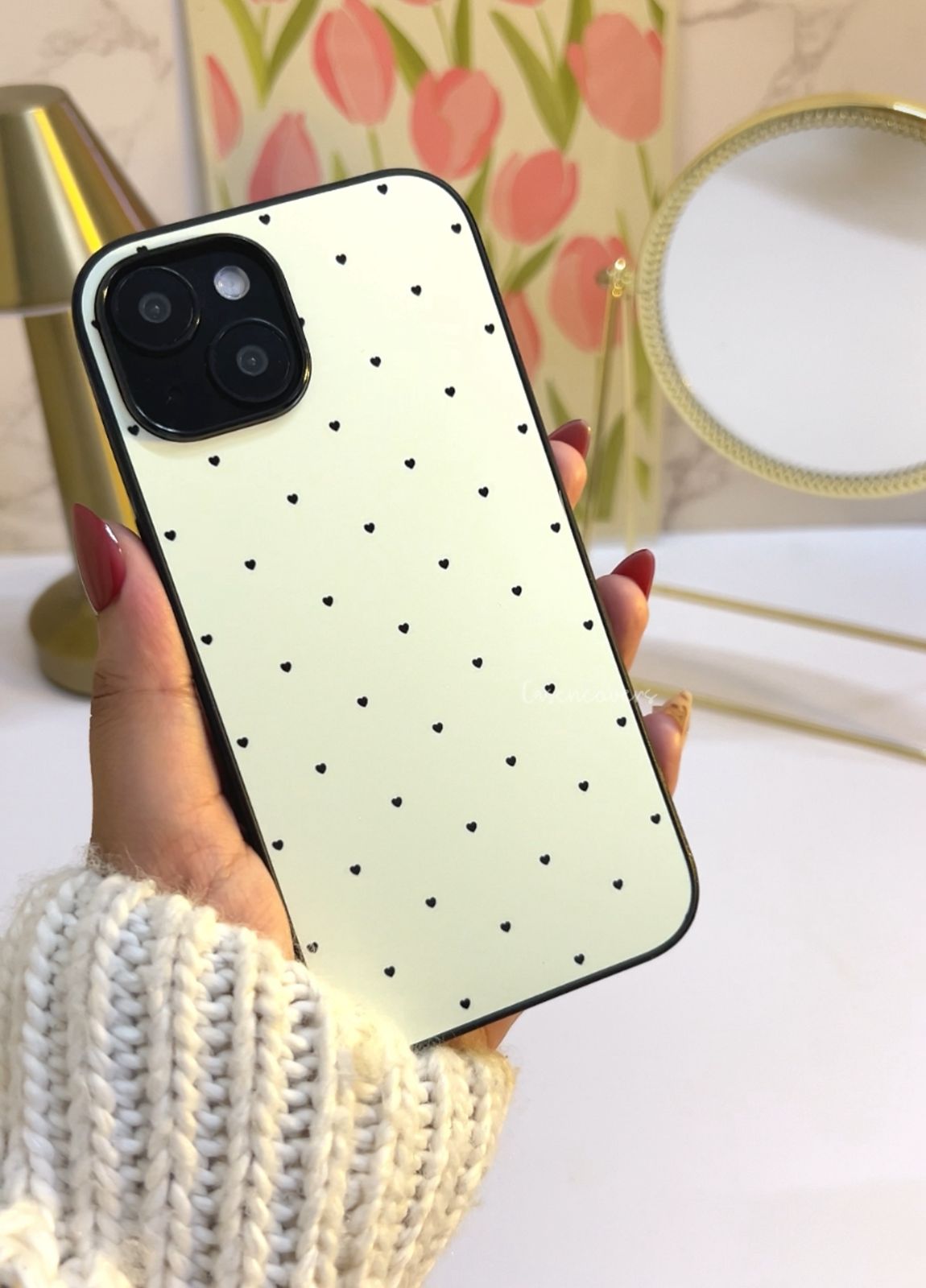 Cute Little Hearts Premium Glossy Phone Case