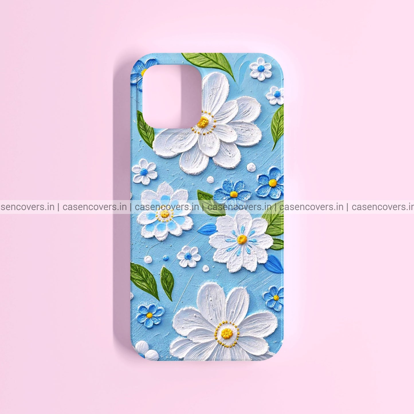 Cute Blue Pastel Art Flower Phone Case
