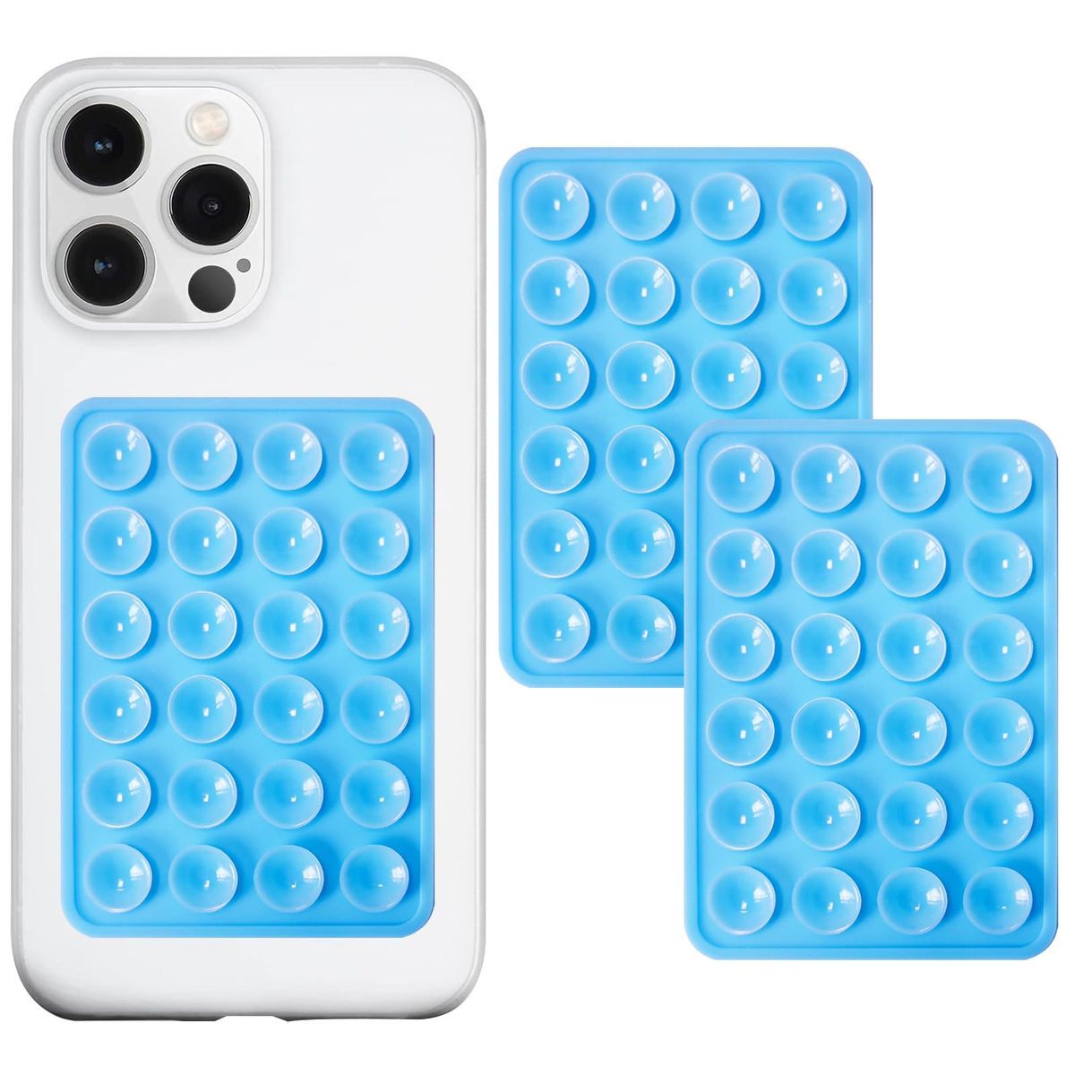 Blue Soft Silicone Suction Phone Sticky Grip