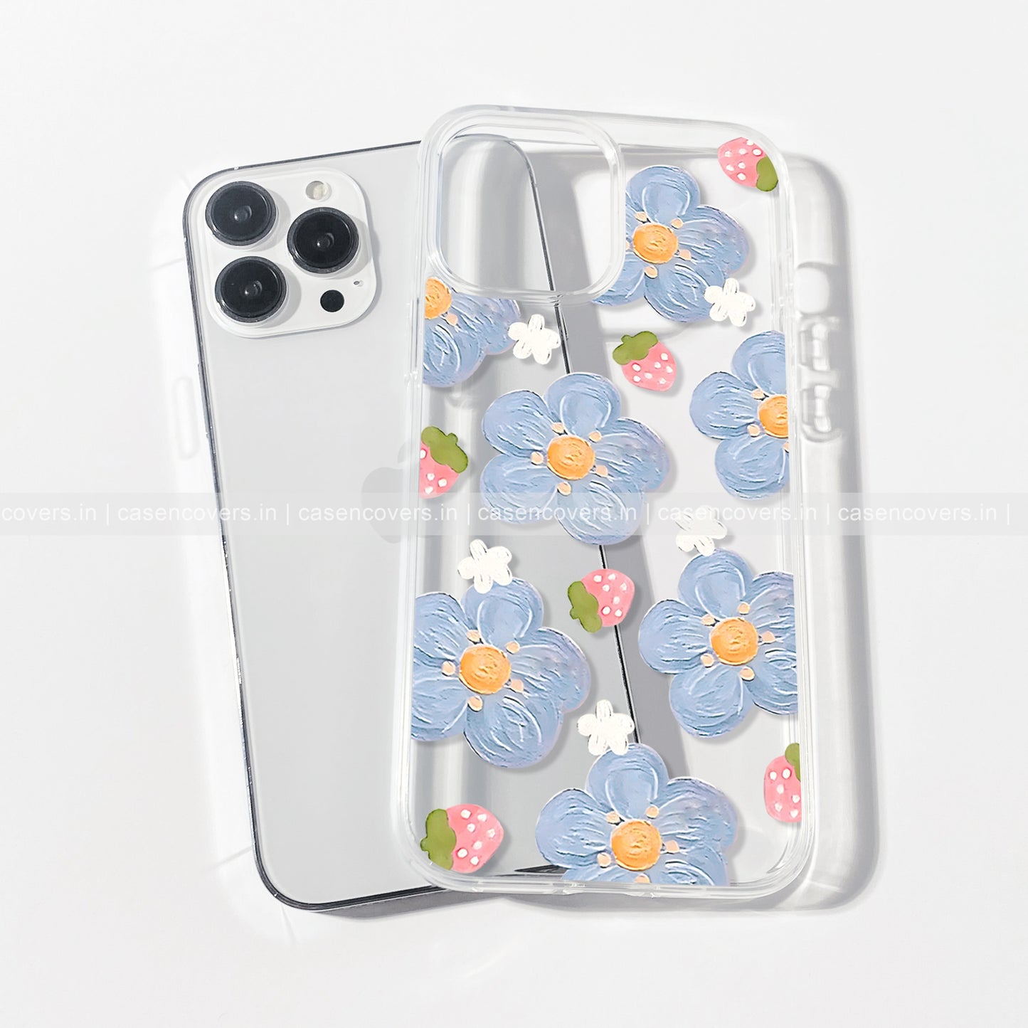 Blue Flower & Strawberry Phone Case