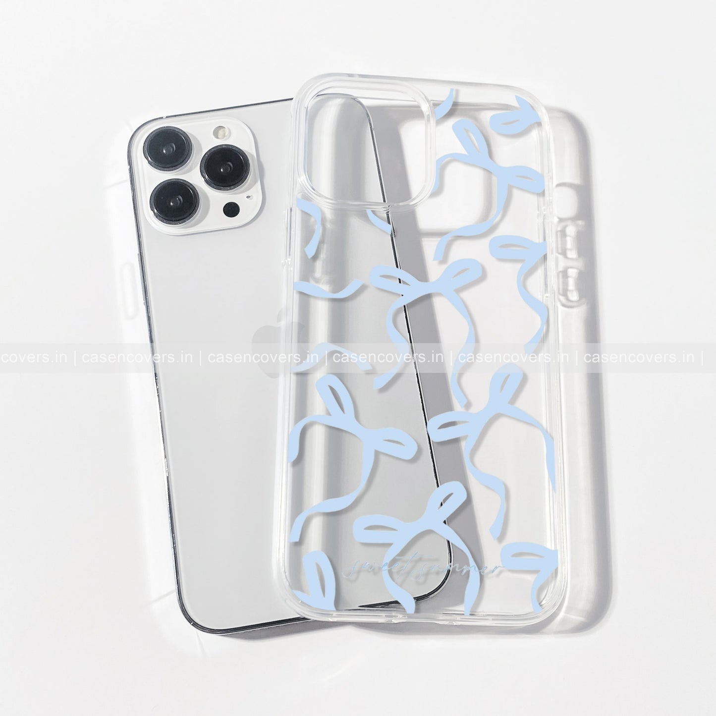 Ice Blue Bows Phone Case