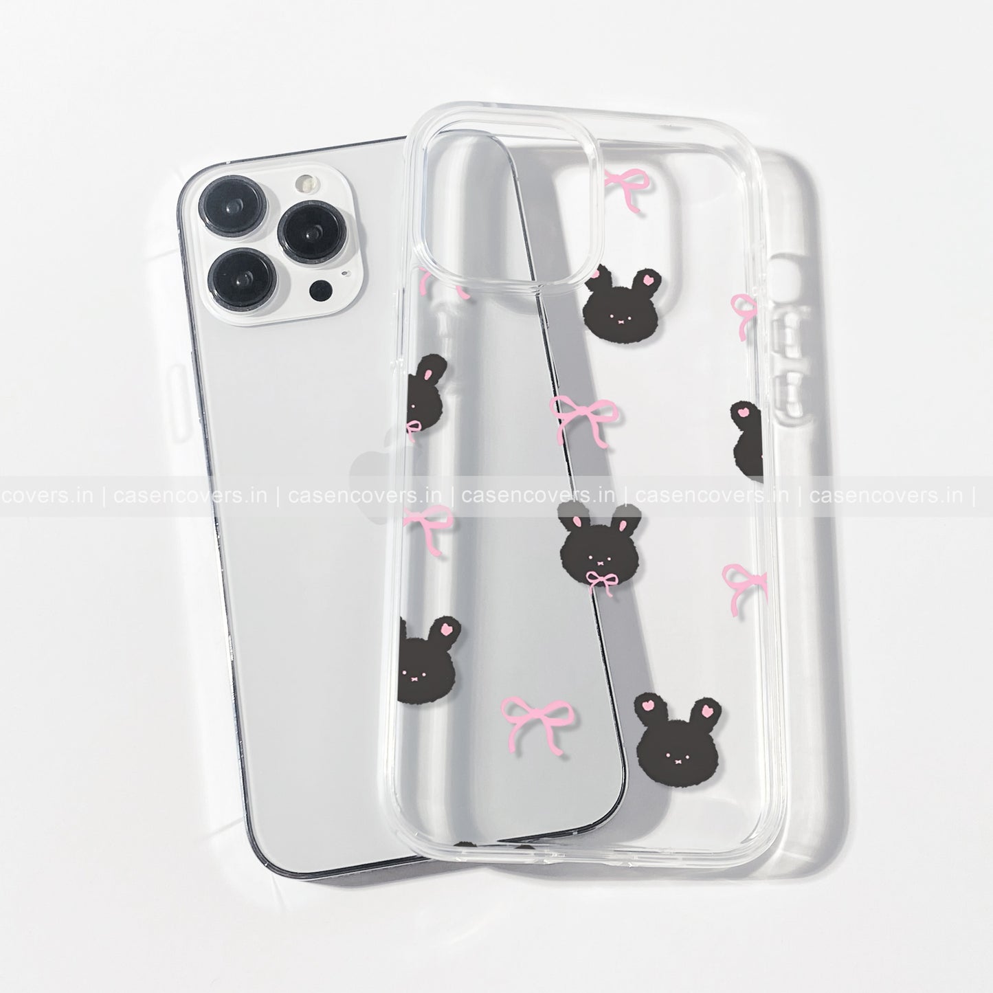 Black Bunny & Bow Phone Case