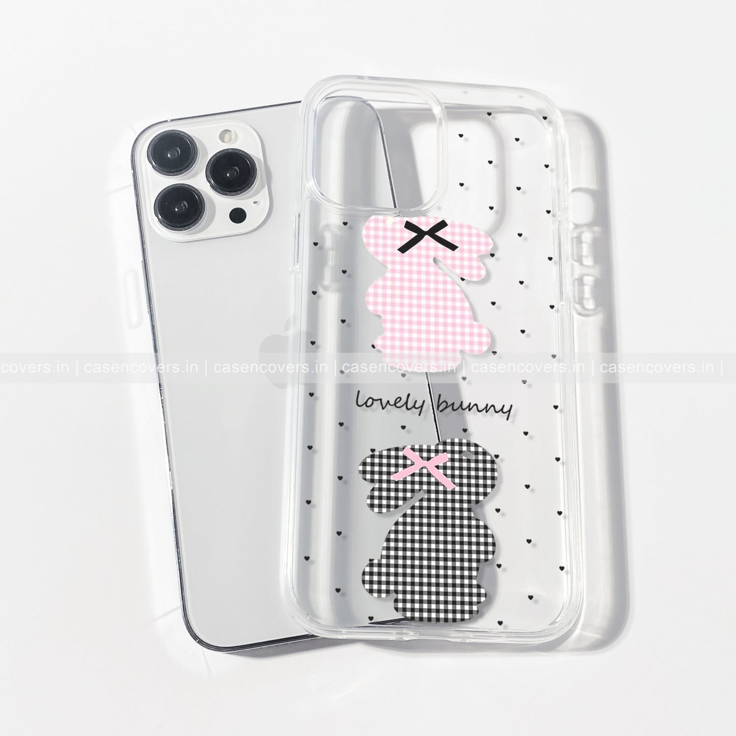 Love Bunny Pink Clear Phone Case