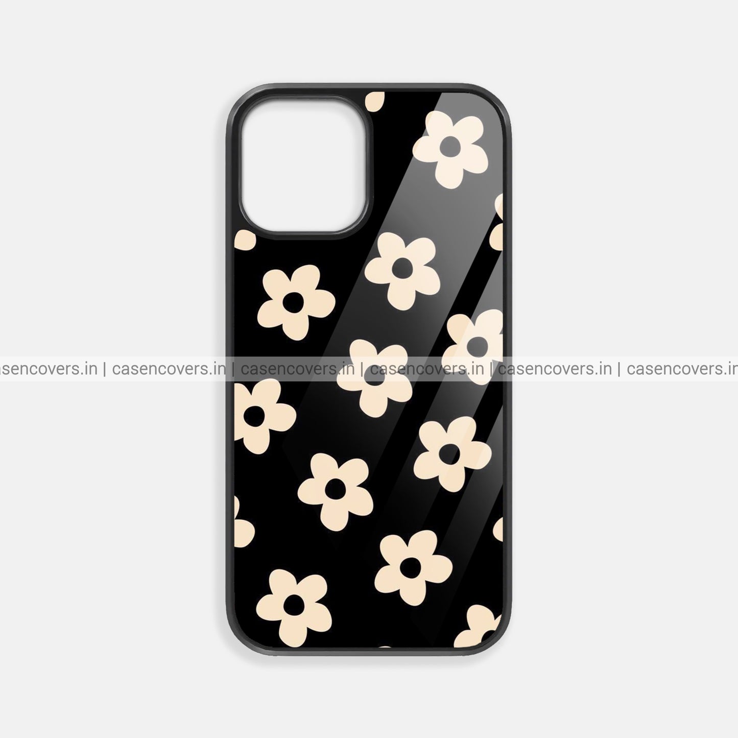 Aesthetic Flower Black Premium Glossy Phone Case
