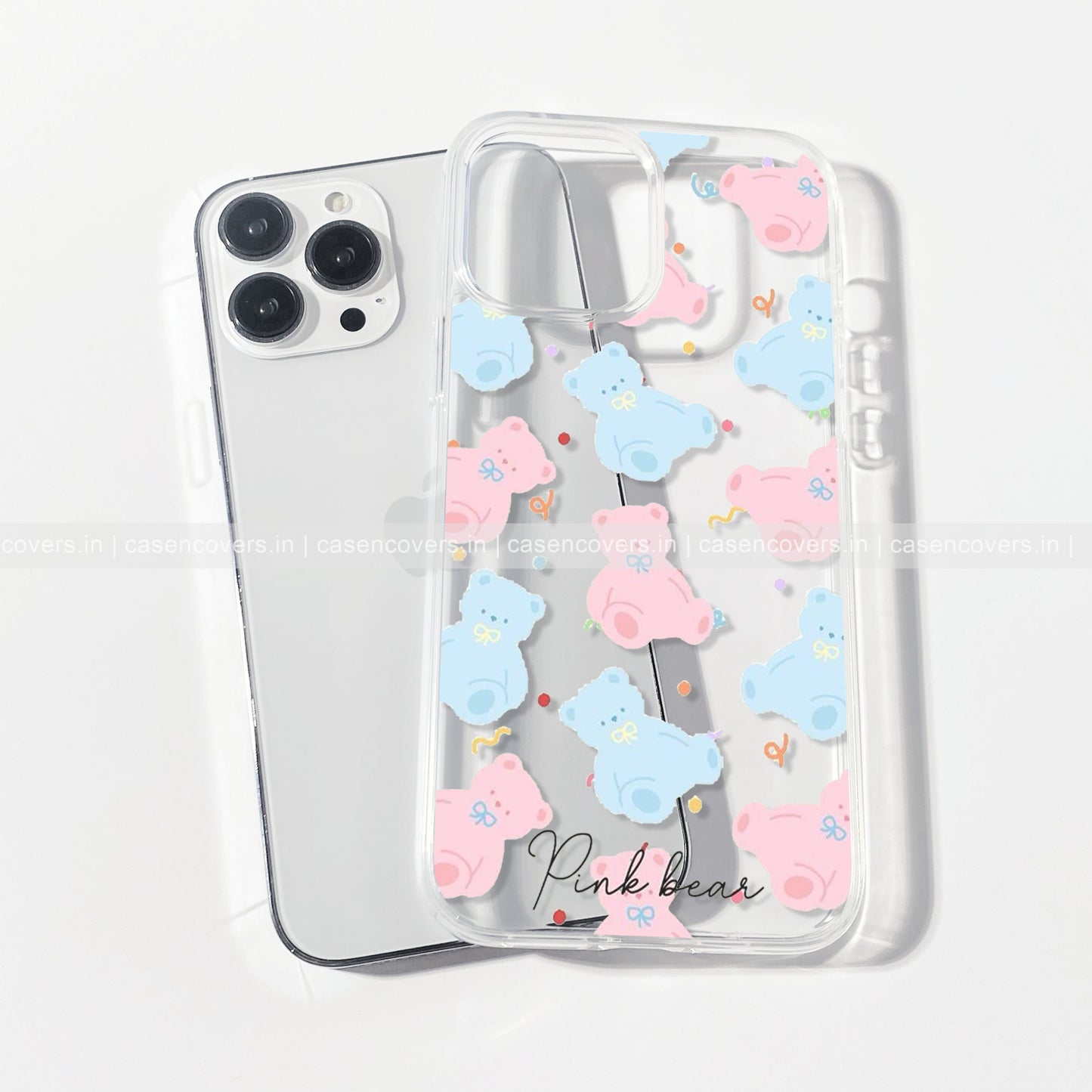 Cute Pink & Blue Bear Phone Case