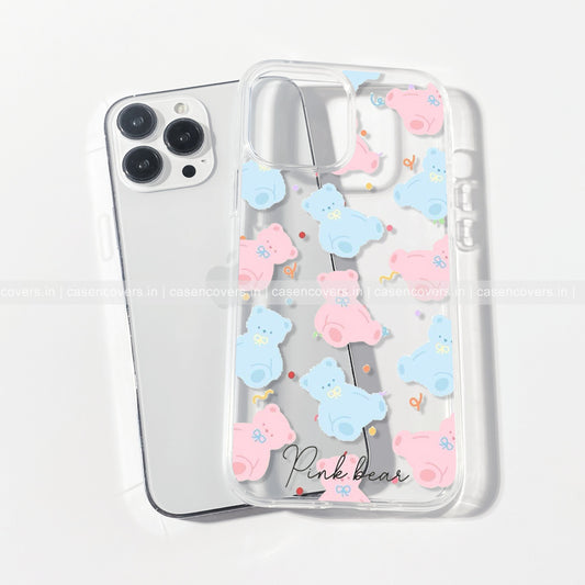 Cute Pink & Blue Bear Phone Case