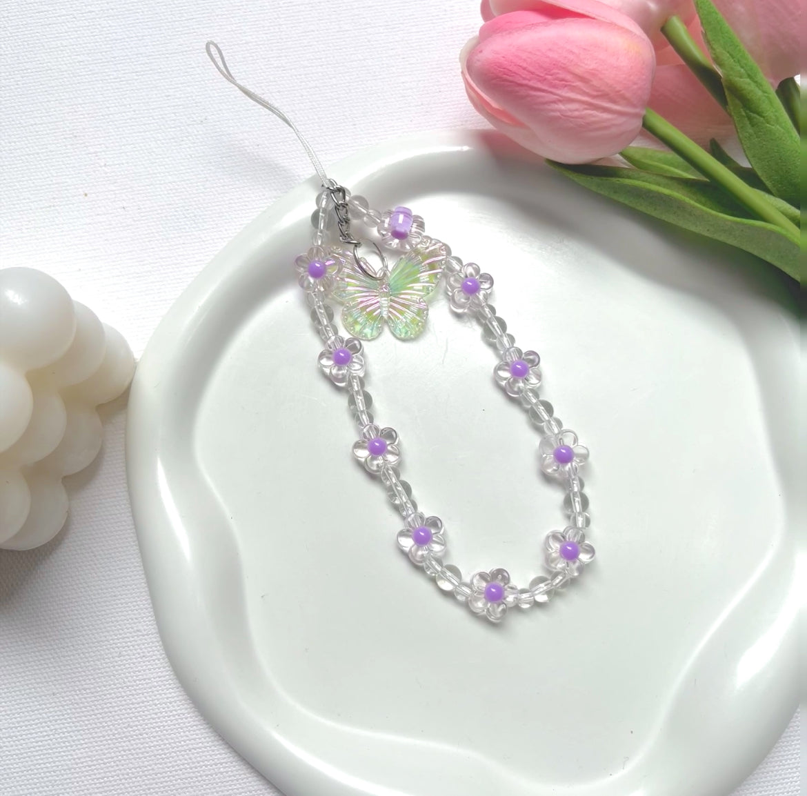 Butterfly Purple Floral Charm