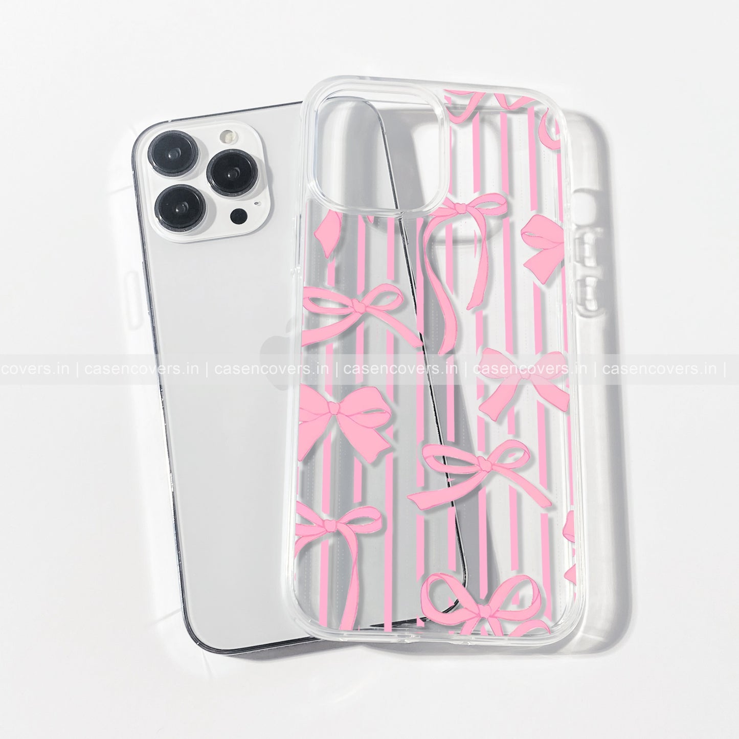 Preetiest Pink Bow & Lines Phone Case