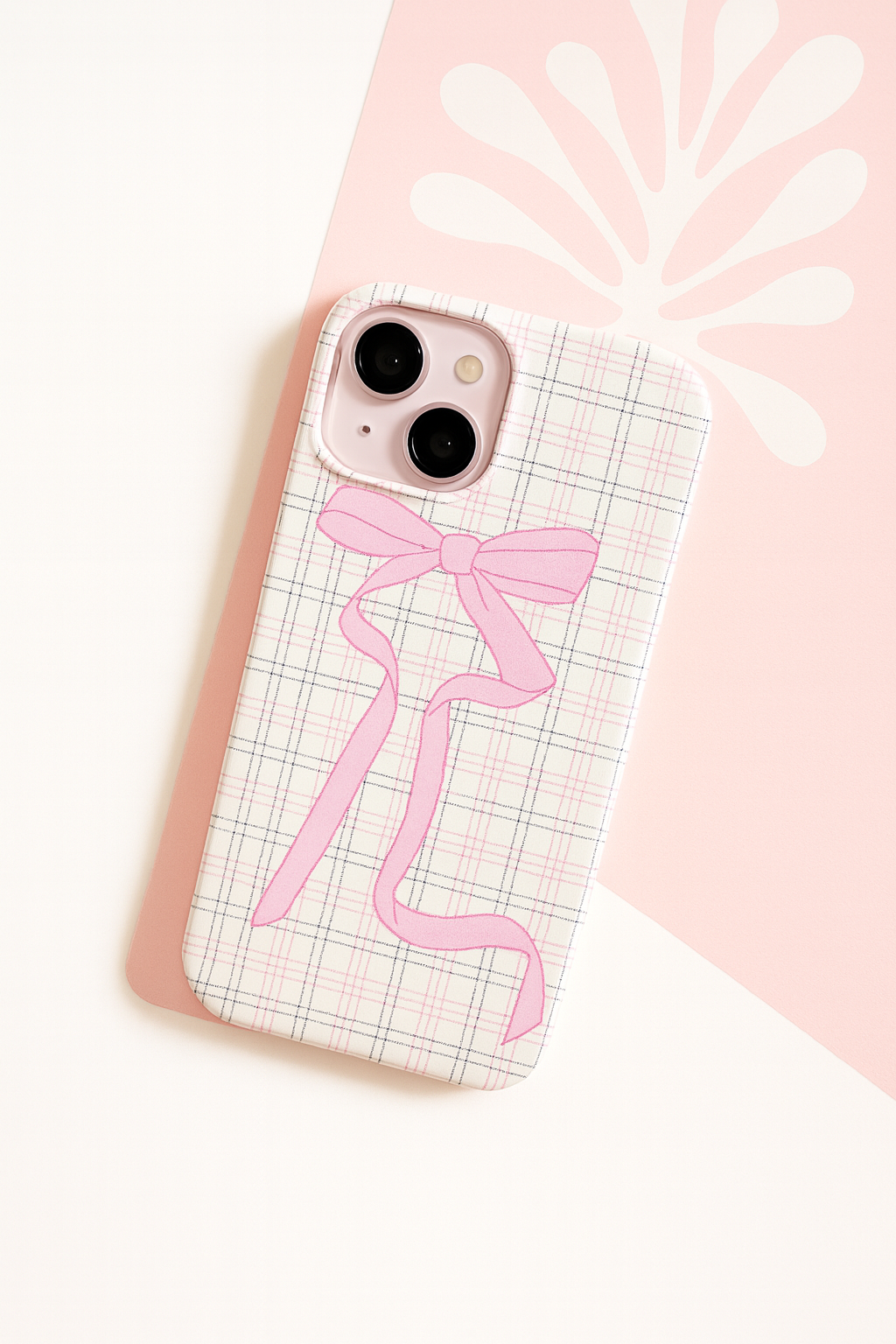 Blush Ribbon Plaid Phone Case