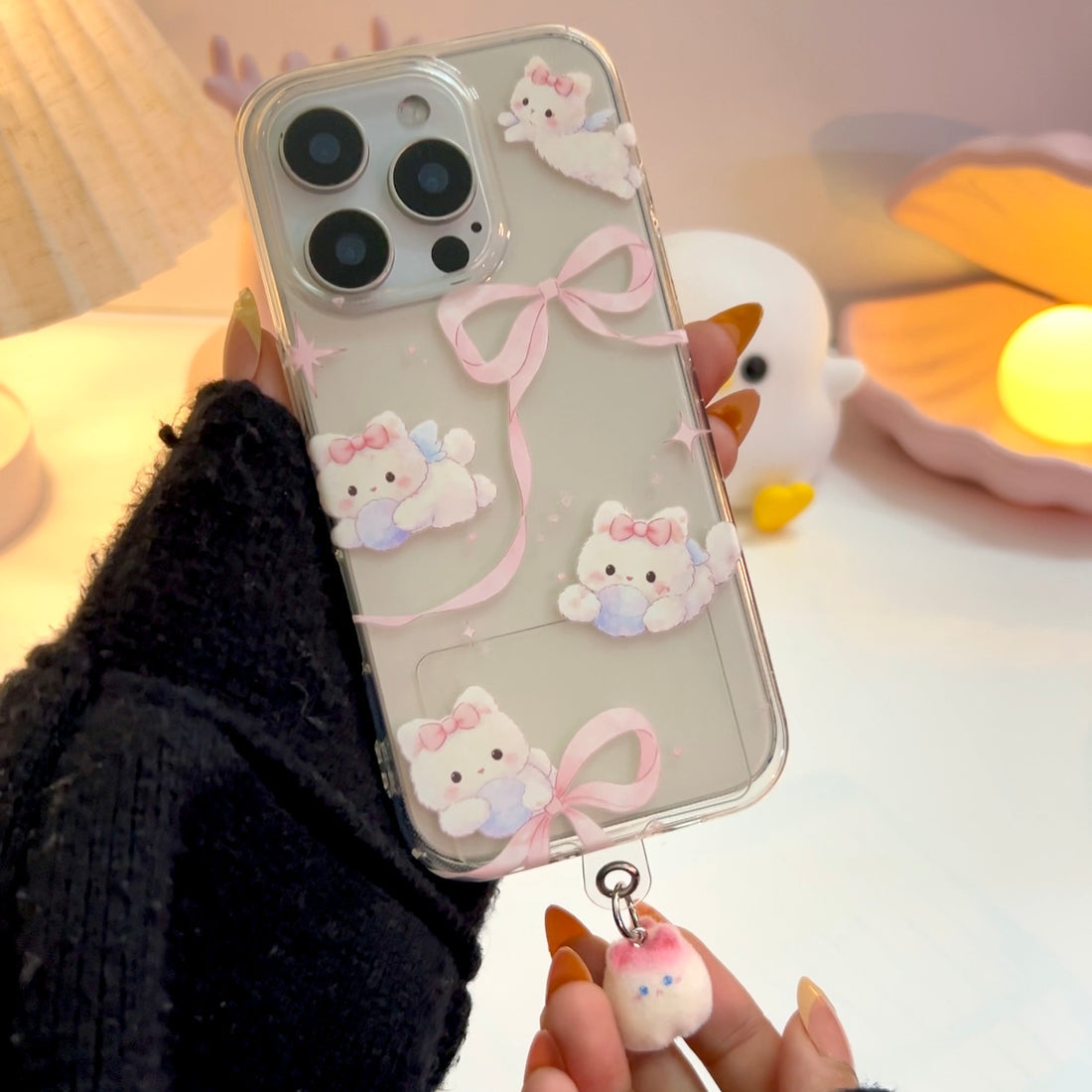 Cute Kawai Pink Hanging Phone Case