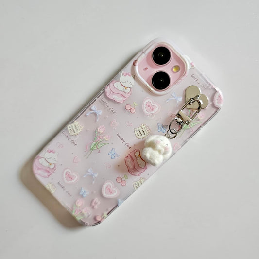 Cloud Bunny Case With Hanging Bunny Charm Phone Case