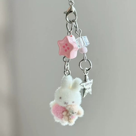 Pinky Bunny Love Bear Charm Strap