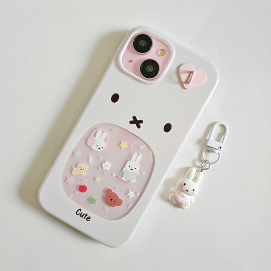 Pastel Bunny Doodle Charm Phone Case