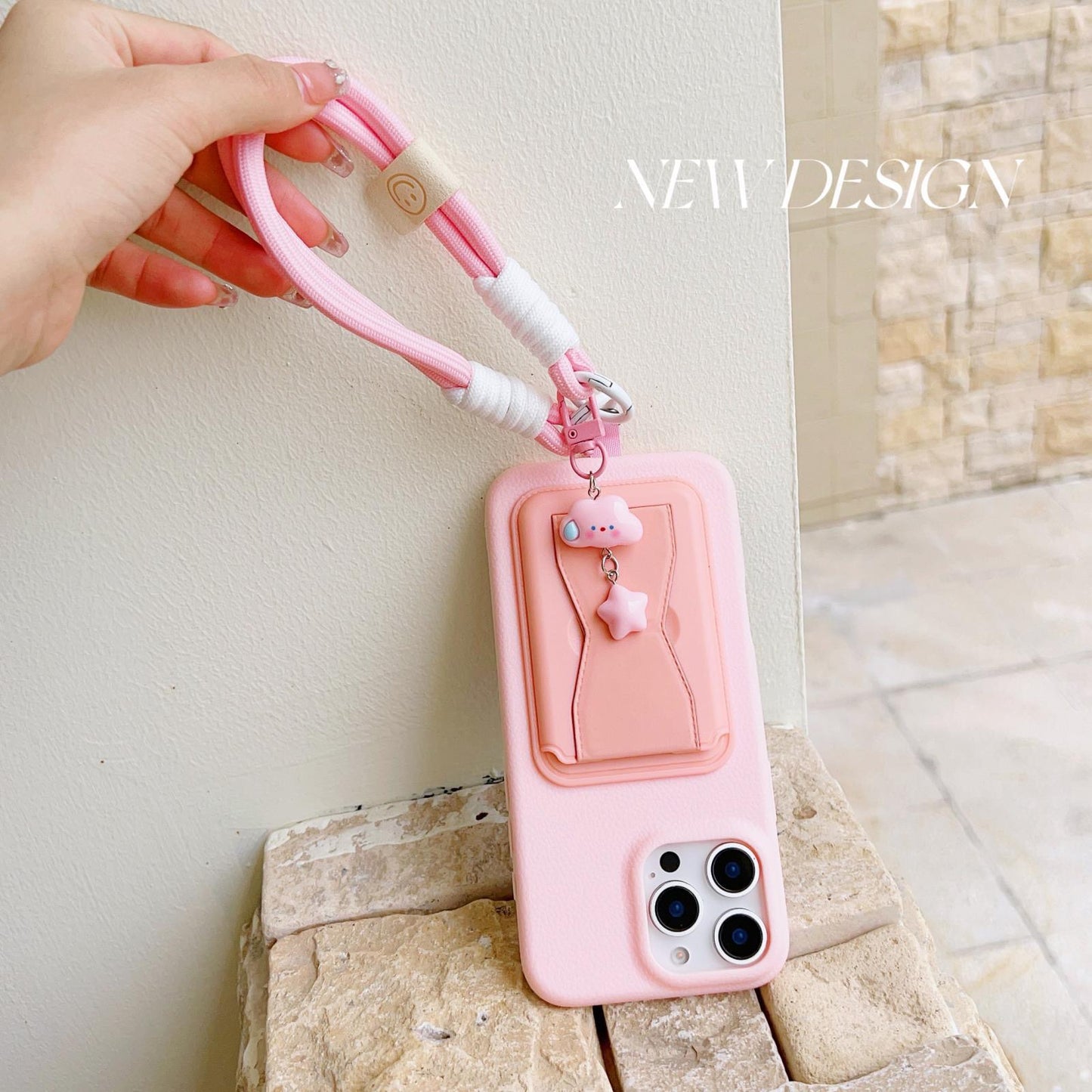 Pink Cloud Pastel Dream Phone Lanyard