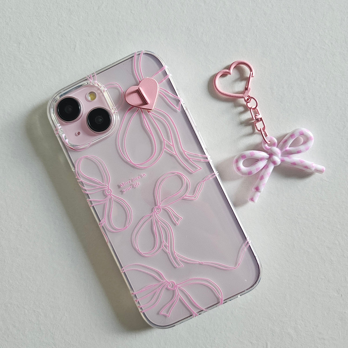 Blush Ribbon Dreams Coquette Bow Phone Charm Case