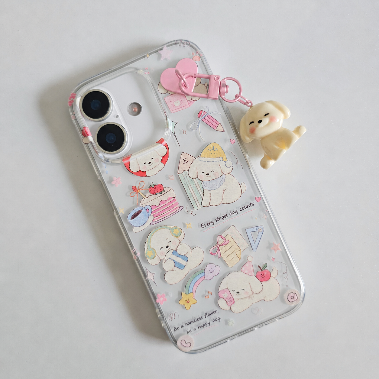 Cute Doggo Phone Case with Hanging Charm