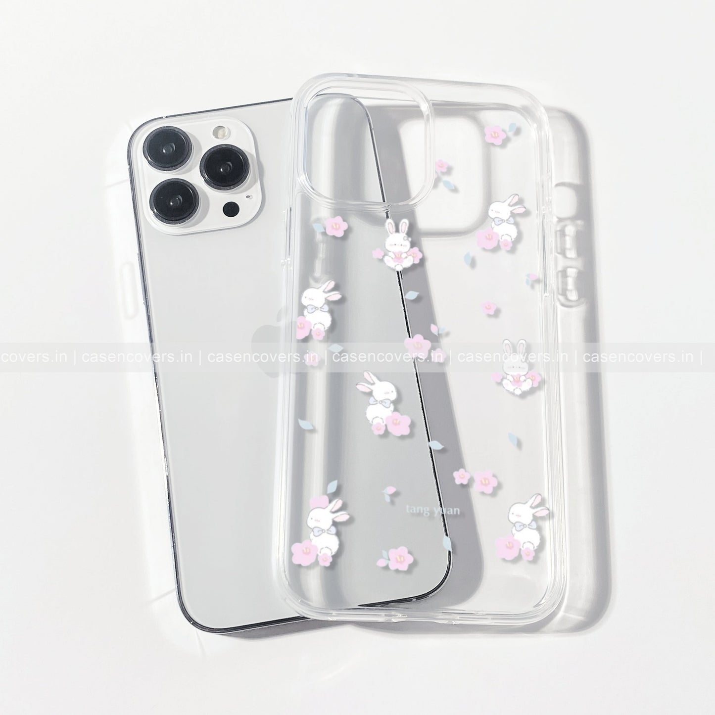 Pink Flower & Bunny Phone Case