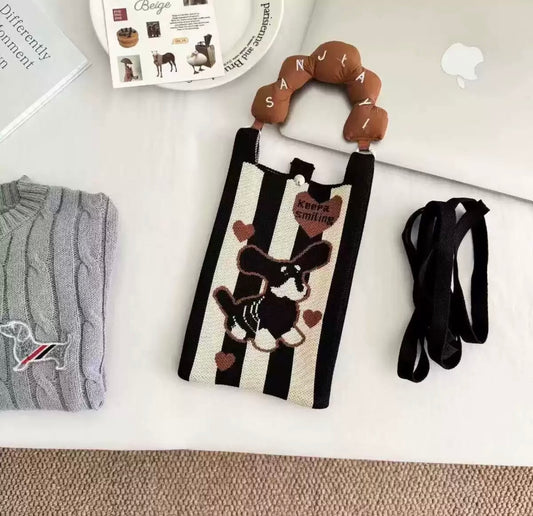 Viral Korean Pink Dog Mobile Sling Pouch