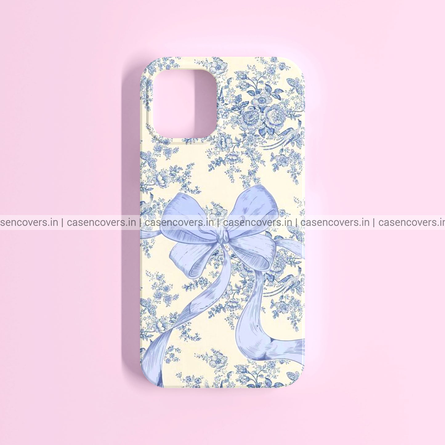 Blue Bow & Flowers Phone Case