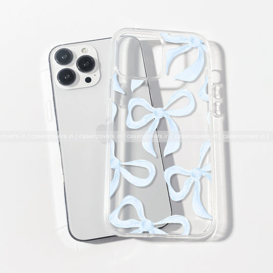 Clear Blue Bows Phone Case