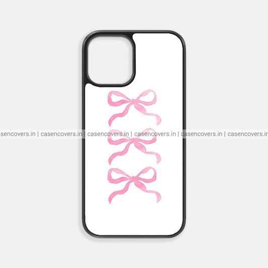 Pink Bows White Premium Glossy Phone Case